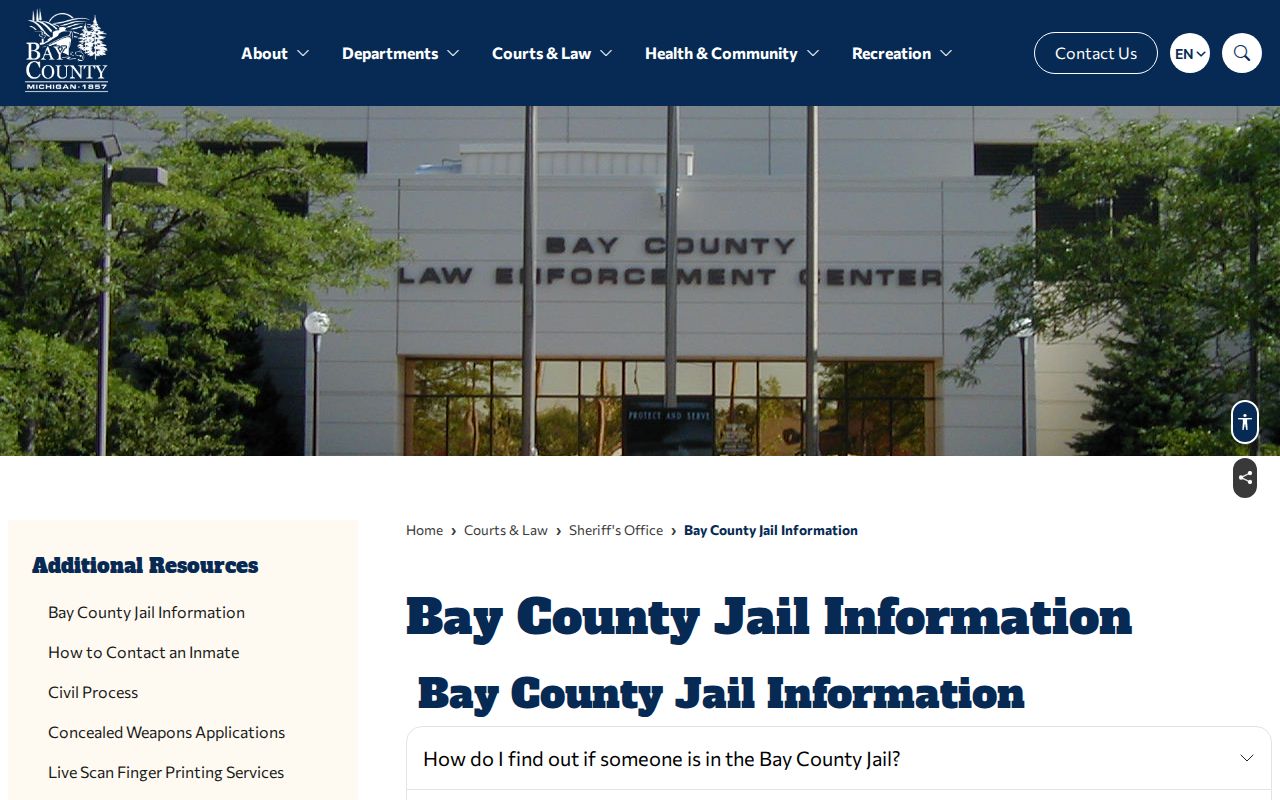 Bay County arrest history and jail information
