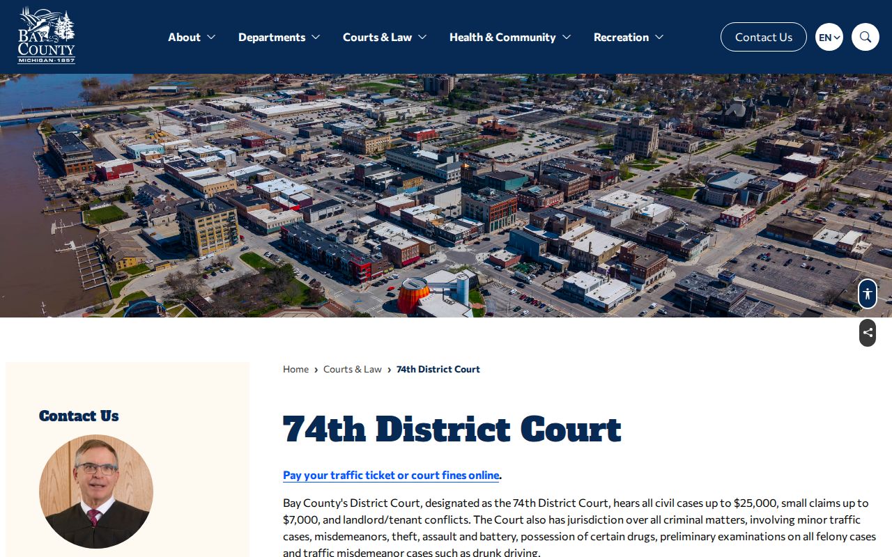 Bay County 74th District Court criminal case information